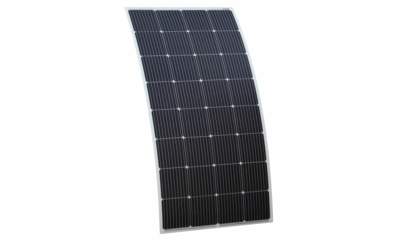 photonic universe 200w semi-flexible fibreglass solar panel with a round rear junction box and 3m cable, with durable etfe coating