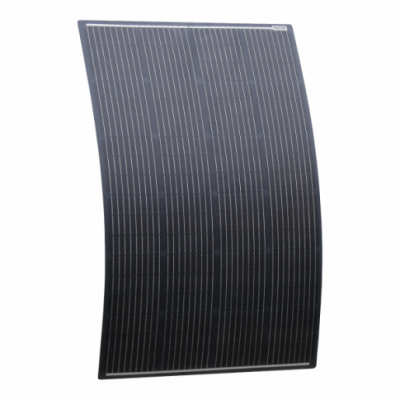 photonic universe 150w black semi-flexible fibreglass solar panel with round rear junction box and 3m cable, with durable etfe coating